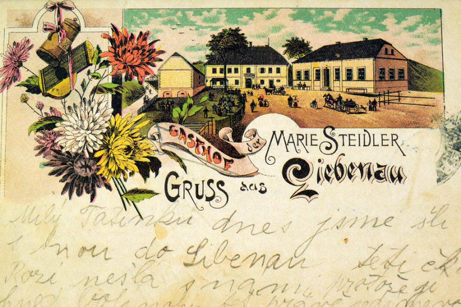 Szeroko znana w okolicy winiarnia również miała swą kartkę pocztową. Rok 1898.